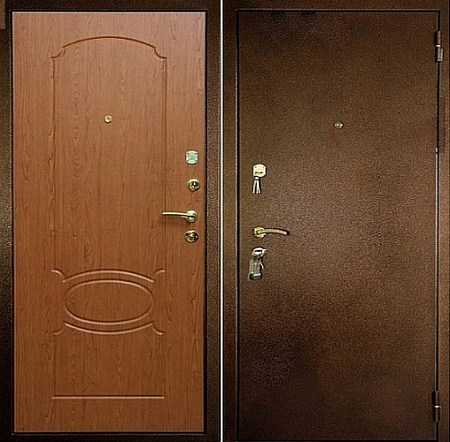 Входная дверь с МДФ и порошковым напылением в квартиру П-19